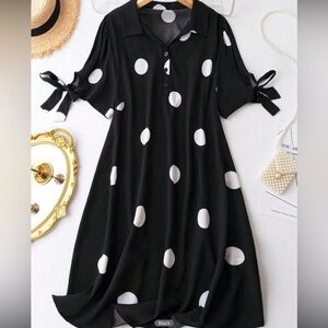 Polka Dot Dress Top with bow tie